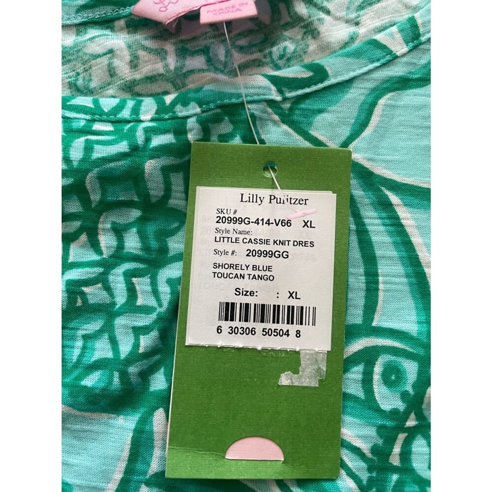Lilly Pulitzer Little Cassie Knit Dress Shorely Blue Toucan Tango Sz XL NWT - Picture 4 of 8